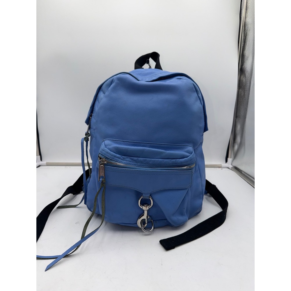 Rebecca Minkoff Julian Leather Backpack Cornflower Blue Silver Hardware